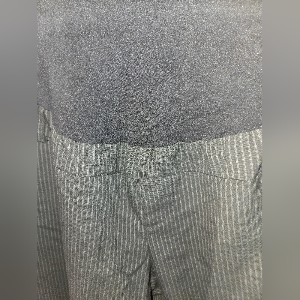 Women's Motherhood Maternity Black Pinstripe Pants Size XL - Picture 3 of 12